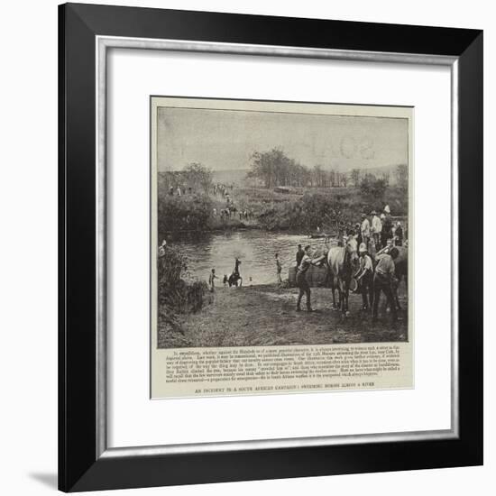 An Incident in a South African Campaign, Swimming Horses across a River-null-Framed Giclee Print