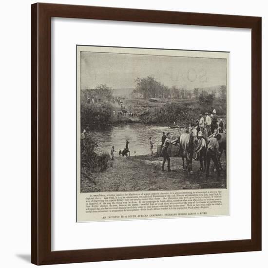 An Incident in a South African Campaign, Swimming Horses across a River-null-Framed Giclee Print