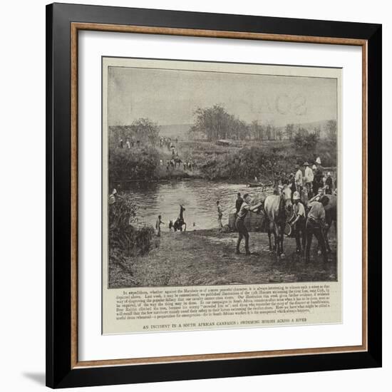 An Incident in a South African Campaign, Swimming Horses across a River-null-Framed Giclee Print