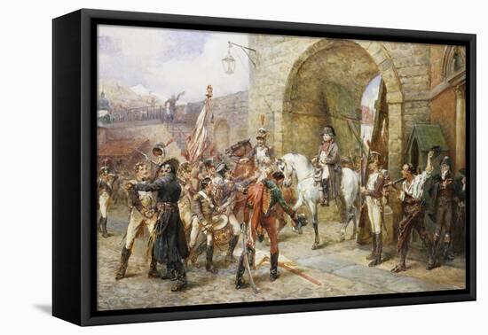 An Incident in the Peninsular War-Robert Alexander Hillingford-Framed Premier Image Canvas