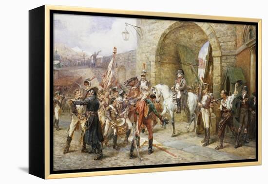 An Incident in the Peninsular War-Robert Alexander Hillingford-Framed Premier Image Canvas