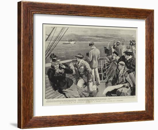 An Incident of the Blockade of Crete, a British Liner Stopped by a Warship-William Small-Framed Giclee Print