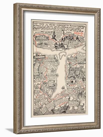 An Inciting Map of the Turbid Amazon, Illustration from 'Just So Stories for Little Children'-Rudyard Kipling-Framed Giclee Print