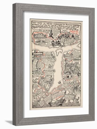 An Inciting Map of the Turbid Amazon, Illustration from 'Just So Stories for Little Children'-Rudyard Kipling-Framed Giclee Print