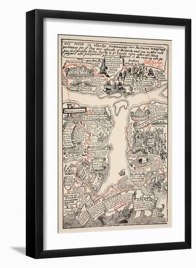 An Inciting Map of the Turbid Amazon, Illustration from 'Just So Stories for Little Children'-Rudyard Kipling-Framed Giclee Print