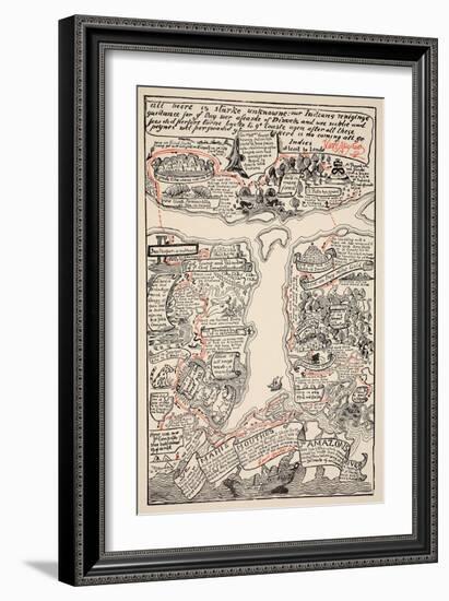 An Inciting Map of the Turbid Amazon, Illustration from 'Just So Stories for Little Children'-Rudyard Kipling-Framed Giclee Print