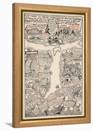 An Inciting Map of the Turbid Amazon, Illustration from 'Just So Stories for Little Children'-Rudyard Kipling-Framed Premier Image Canvas