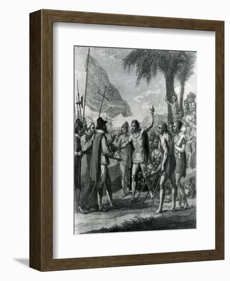 An Indian Cacique of the Island of Cuba Addressing Columbus (1451-1500) Concerning a Future State-Benjamin West-Framed Giclee Print