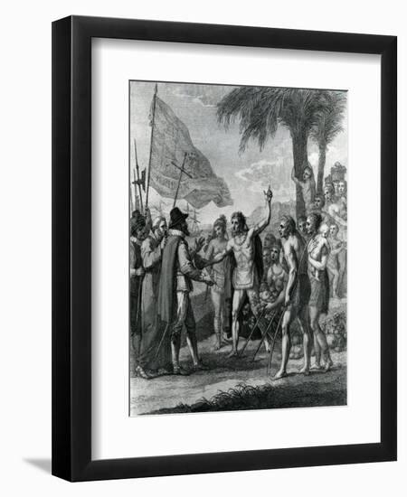 An Indian Cacique of the Island of Cuba Addressing Columbus (1451-1500) Concerning a Future State-Benjamin West-Framed Giclee Print