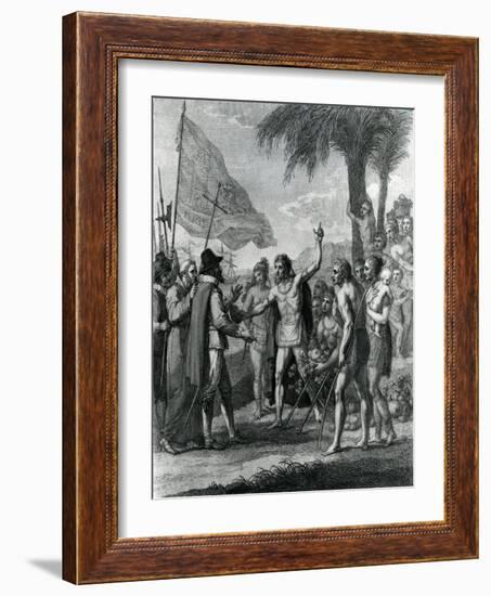 An Indian Cacique of the Island of Cuba Addressing Columbus (1451-1500) Concerning a Future State-Benjamin West-Framed Giclee Print