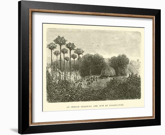 An Indian Clearing and Hut at Polohuatini-Édouard Riou-Framed Giclee Print