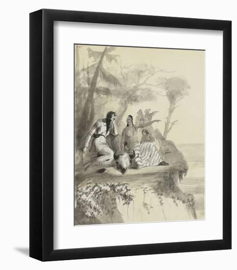 An Indian Girl Complaining-Alfred Jacob Miller-Framed Premium Giclee Print