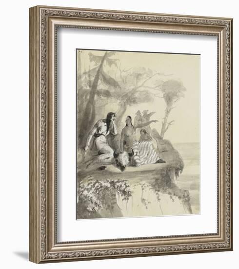 An Indian Girl Complaining-Alfred Jacob Miller-Framed Premium Giclee Print