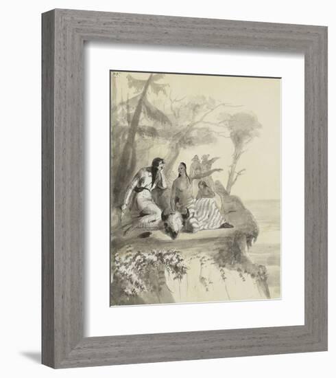 An Indian Girl Complaining-Alfred Jacob Miller-Framed Premium Giclee Print