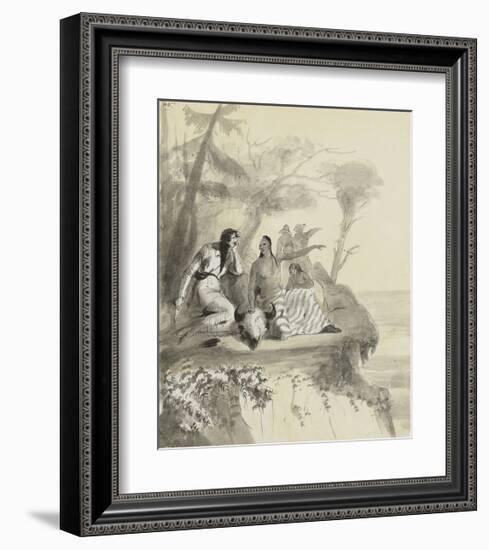 An Indian Girl Complaining-Alfred Jacob Miller-Framed Premium Giclee Print