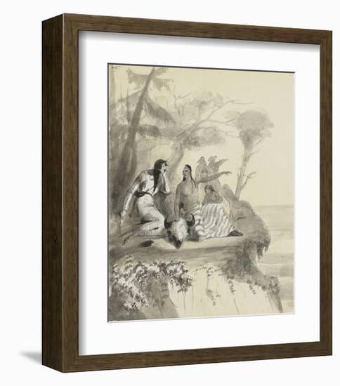 An Indian Girl Complaining-Alfred Jacob Miller-Framed Premium Giclee Print