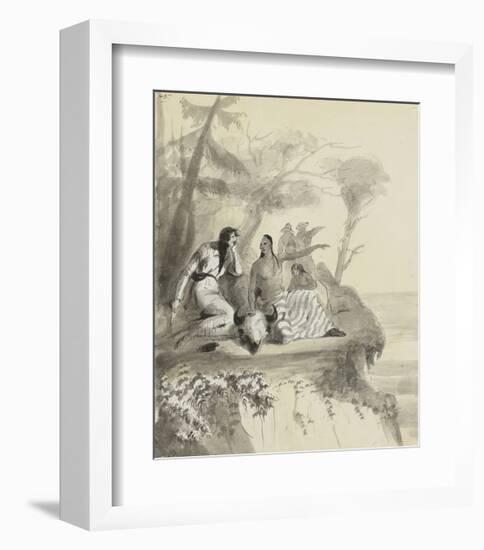 An Indian Girl Complaining-Alfred Jacob Miller-Framed Premium Giclee Print