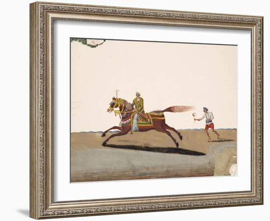 An Indian Noble Riding a Horse with an Attendant Behind, from Thanjavur, India-null-Framed Giclee Print