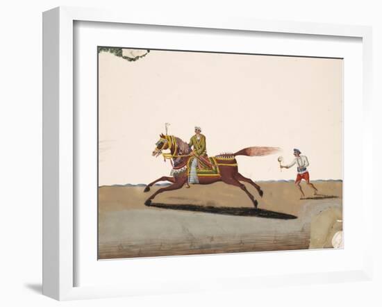 An Indian Noble Riding a Horse with an Attendant Behind, from Thanjavur, India-null-Framed Giclee Print