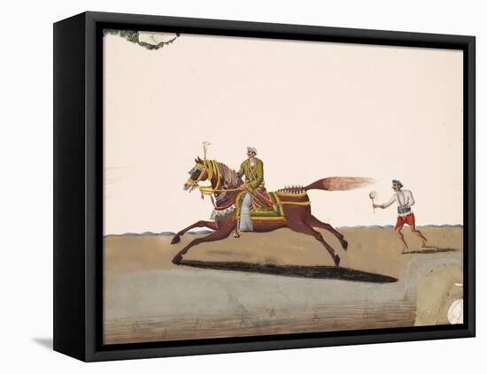 An Indian Noble Riding a Horse with an Attendant Behind, from Thanjavur, India-null-Framed Premier Image Canvas