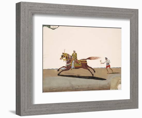 An Indian Noble Riding a Horse with an Attendant Behind, from Thanjavur, India-null-Framed Giclee Print