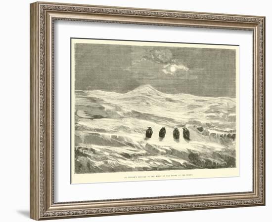 An Indian's Bivouac in the Midst of the Snows of the Sierra-Édouard Riou-Framed Giclee Print