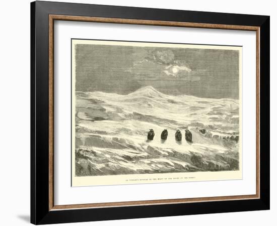 An Indian's Bivouac in the Midst of the Snows of the Sierra-Édouard Riou-Framed Giclee Print