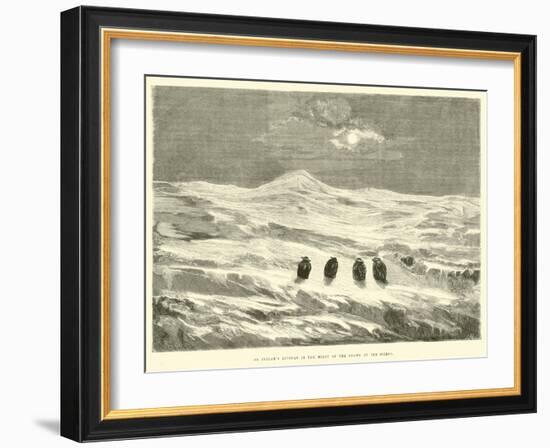 An Indian's Bivouac in the Midst of the Snows of the Sierra-Édouard Riou-Framed Giclee Print