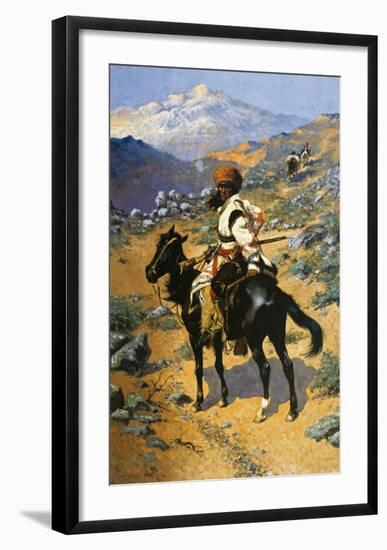 An Indian Trapper-Frederic Sackrider Remington-Framed Art Print