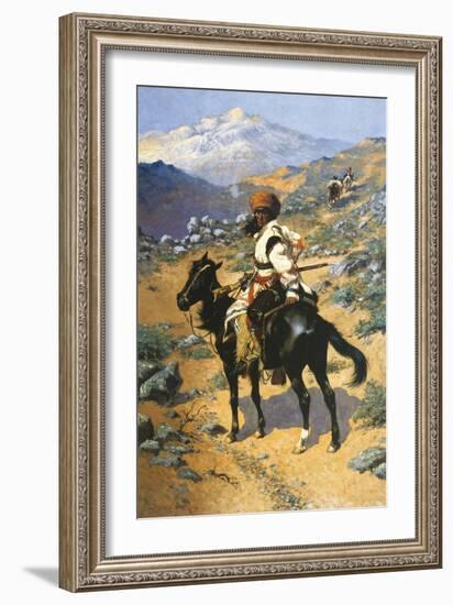 An Indian Trapper-Frederic Sackrider Remington-Framed Art Print