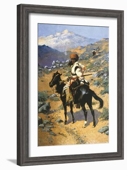 An Indian Trapper-Frederic Sackrider Remington-Framed Art Print