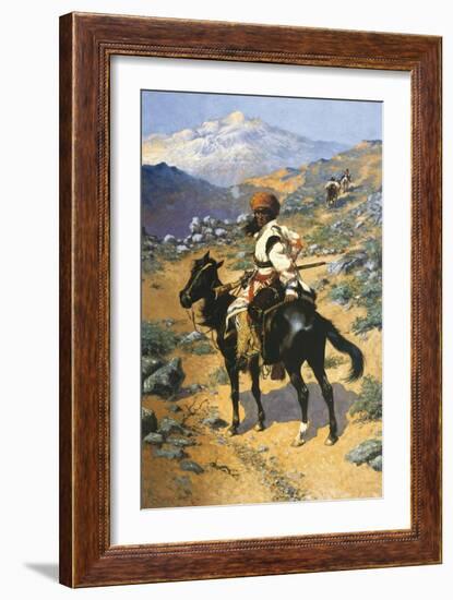 An Indian Trapper-Frederic Sackrider Remington-Framed Art Print