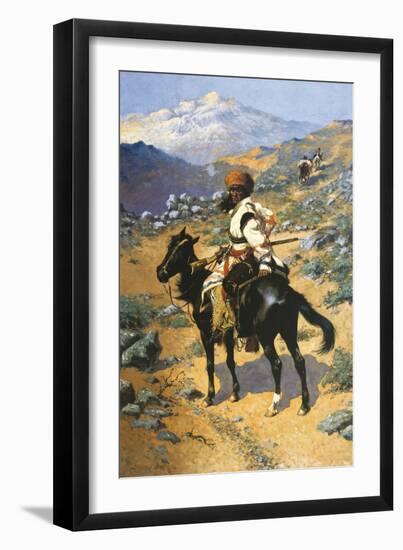 An Indian Trapper-Frederic Sackrider Remington-Framed Art Print