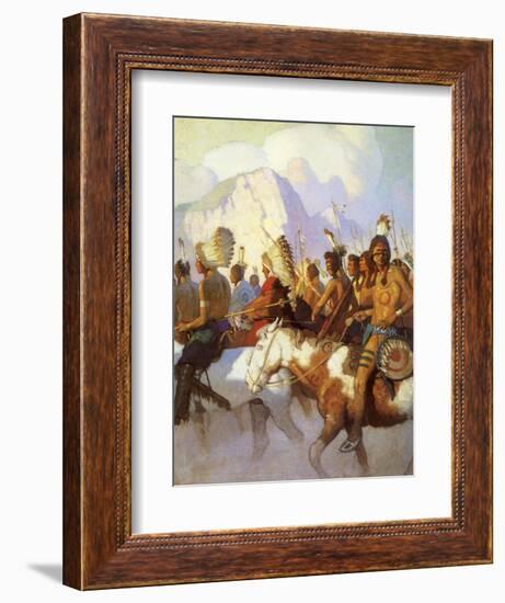 An Indian War Party, 1925-Newell Convers Wyeth-Framed Giclee Print