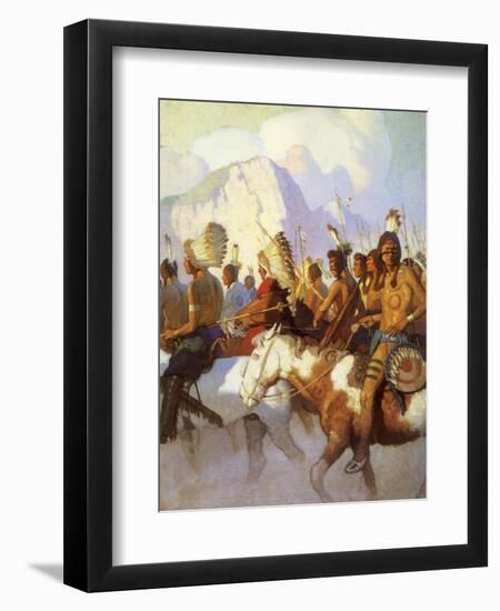 An Indian War Party, 1925-Newell Convers Wyeth-Framed Giclee Print