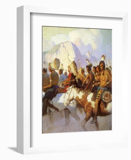 An Indian War Party, 1925-Newell Convers Wyeth-Framed Giclee Print