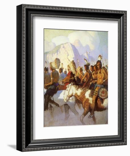 An Indian War Party, 1925-Newell Convers Wyeth-Framed Giclee Print