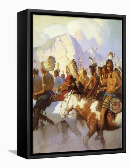 An Indian War Party, 1925-Newell Convers Wyeth-Framed Premier Image Canvas