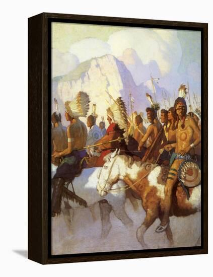 An Indian War Party, 1925-Newell Convers Wyeth-Framed Premier Image Canvas