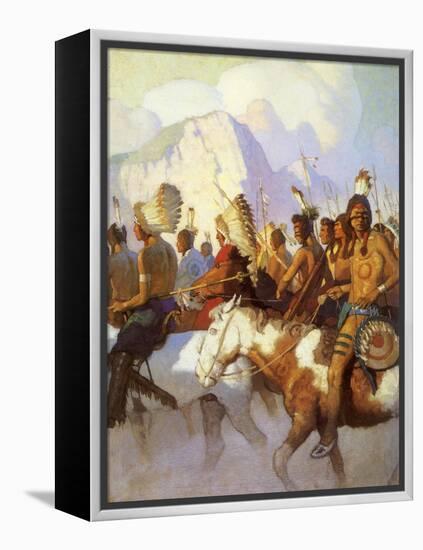 An Indian War Party, 1925-Newell Convers Wyeth-Framed Premier Image Canvas