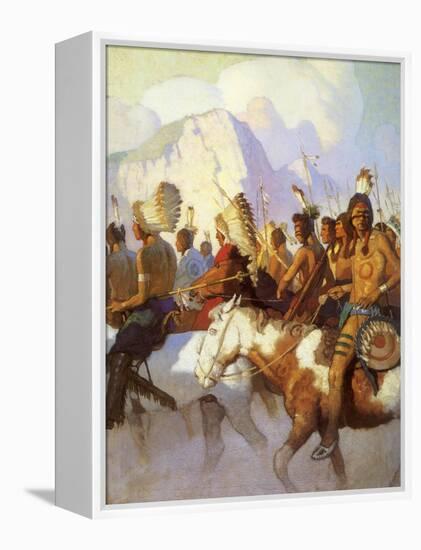 An Indian War Party, 1925-Newell Convers Wyeth-Framed Premier Image Canvas