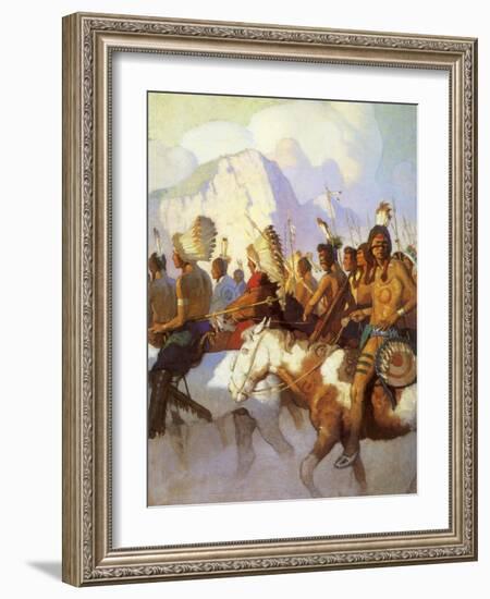 An Indian War Party, 1925-Newell Convers Wyeth-Framed Giclee Print