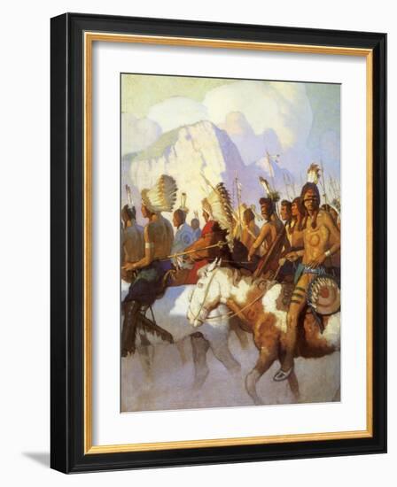 An Indian War Party, 1925-Newell Convers Wyeth-Framed Giclee Print