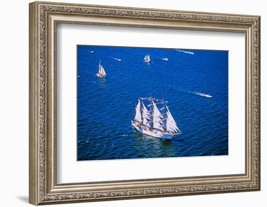 An Indonesian ship in the Liberty 100 celebration in New York City's Hudson River-null-Framed Photographic Print