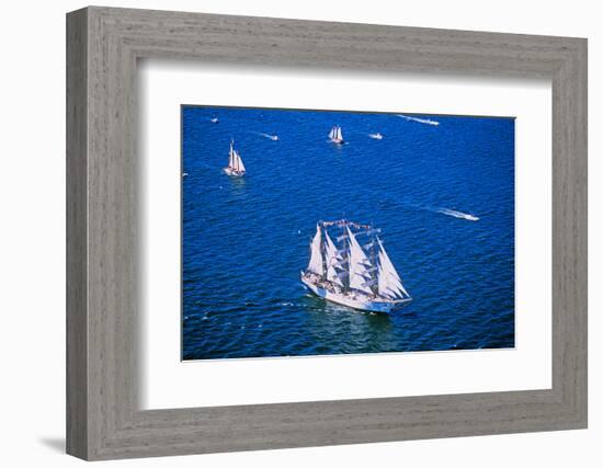 An Indonesian ship in the Liberty 100 celebration in New York City's Hudson River-null-Framed Photographic Print