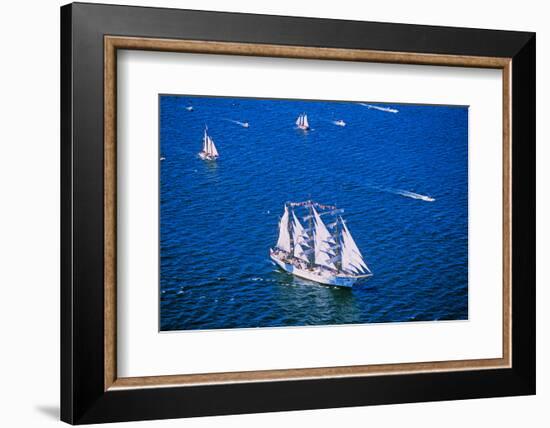 An Indonesian ship in the Liberty 100 celebration in New York City's Hudson River-null-Framed Photographic Print