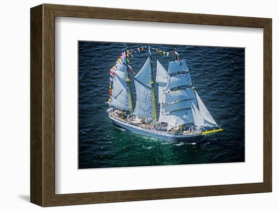 An Indonesian ship in the Liberty 100 celebration in New York City's Hudson River-null-Framed Photographic Print