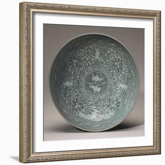 An Inlaid Celadon Bowl, Koryo Dynasty, 13th Century-null-Framed Giclee Print