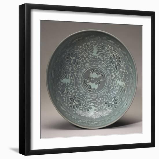 An Inlaid Celadon Bowl, Koryo Dynasty, 13th Century-null-Framed Giclee Print