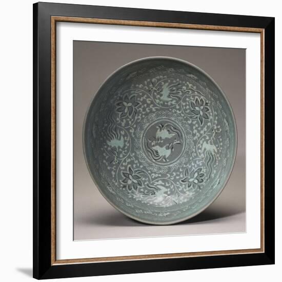 An Inlaid Celadon Bowl, Koryo Dynasty, 13th Century-null-Framed Giclee Print